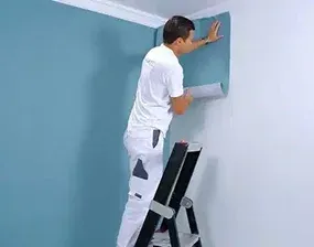 A modern bedroom featuring a plush bed