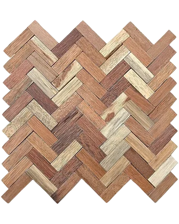 stylish herringbone-patterned wood tile design